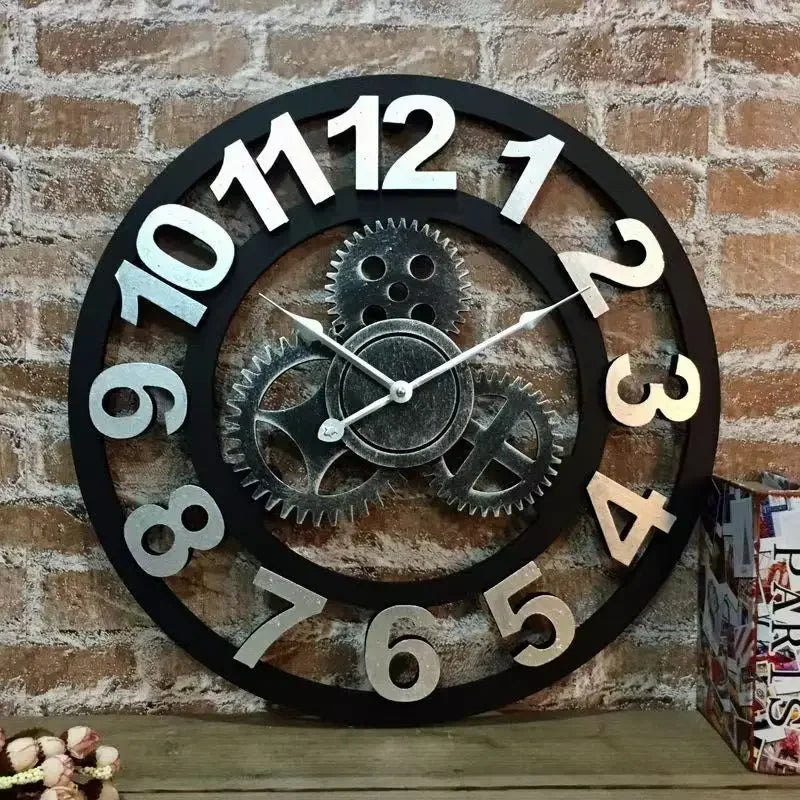 3D Retro Wanduhr