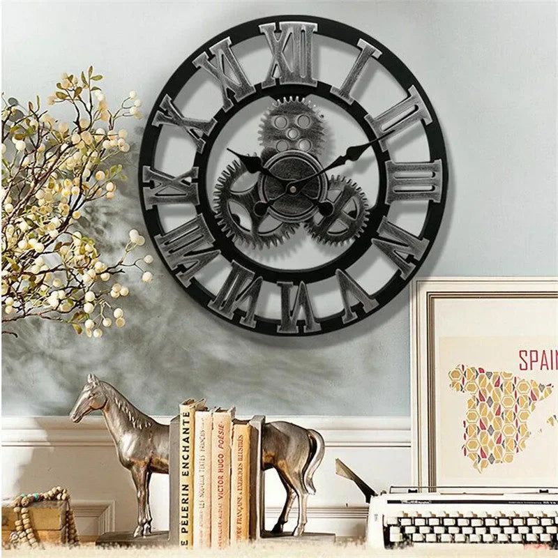 3D Retro Wanduhr